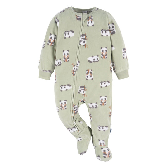 Baby & Toddler Neutral Pandas Footed Fleece Pajamas