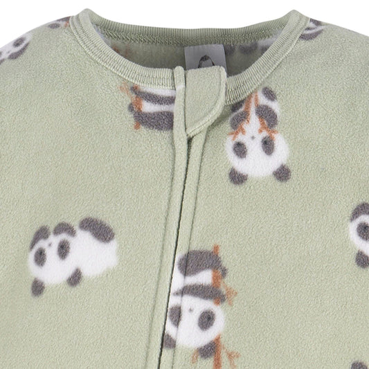 Baby & Toddler Neutral Pandas Footed Fleece Pajamas